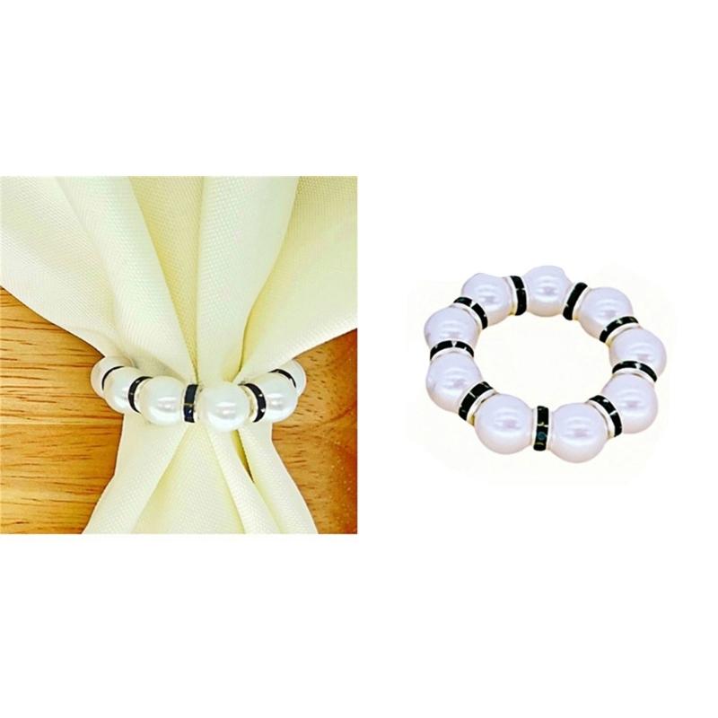 Set of 60 Tissue Holders Bead Christmas Tissue Buckles Christmas Bead Serviettes Rings Suitable for Tissue Decors