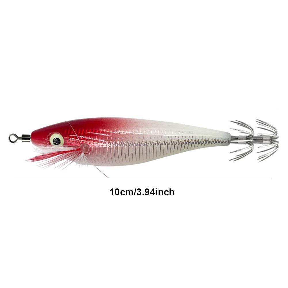 5.7g/8cm Simulation Luminous Squid Jig Hooks Fishing Lures Double Hook Lifelike Squid Hook Fishing Tackles Accessories