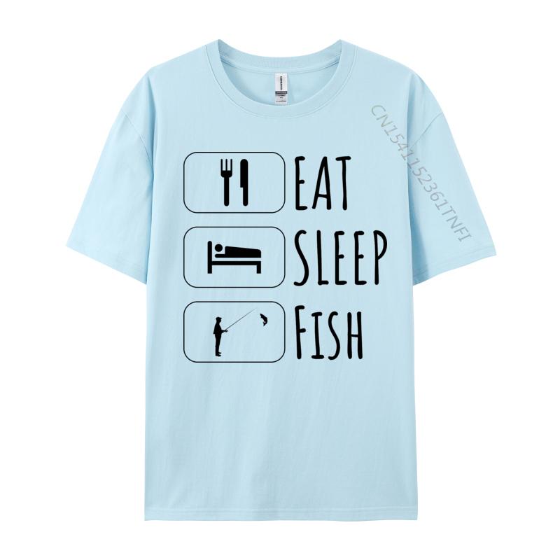 

Eat Sleep Fish Repeat Tshirt Hip Hop Fashionable Tops Shirts Adult TShirt Red And Black Graphic T Shirt 4XL