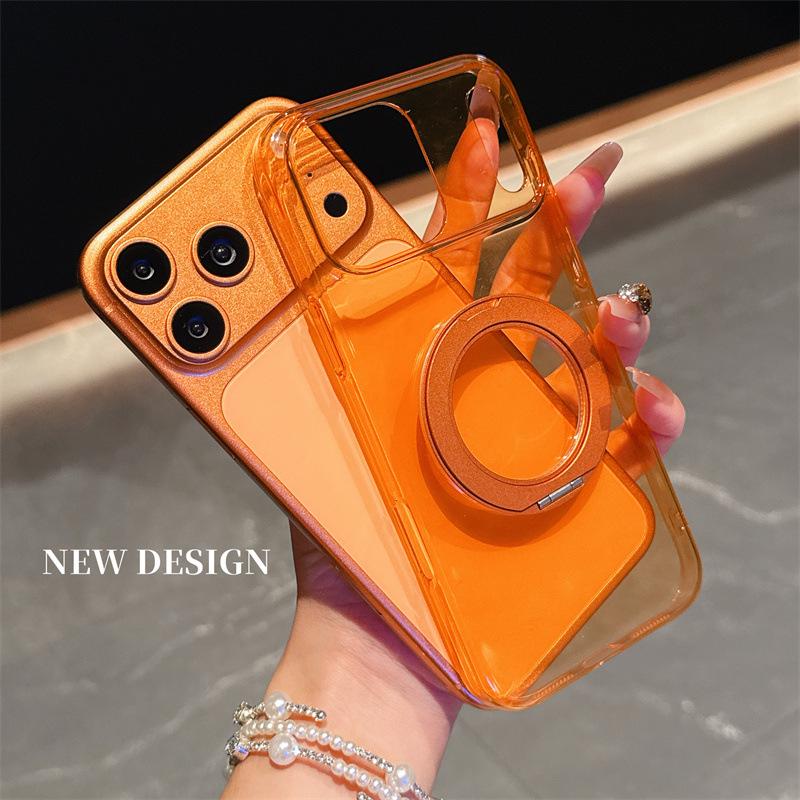 Rotating Stand Case for iPhone 17 Pro Max, Transparent Full Coverage Protective Case for Apple 16 Pro