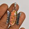 Certified Natural 33 Ct 925 Sterling Silver Opal Gemstone Oval Pendant Jewelry