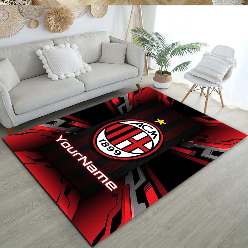 Ac Milan Customize Your Name Carpet Design for Bedrooms Study room Living Rooms Kitchen Antislip Carpet Anime Office Decor