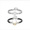 2PCS Whale Lovers Bracelet Crystal Rope Weave Bracelet Exquisite Couple Moon Bracelet  Friendship