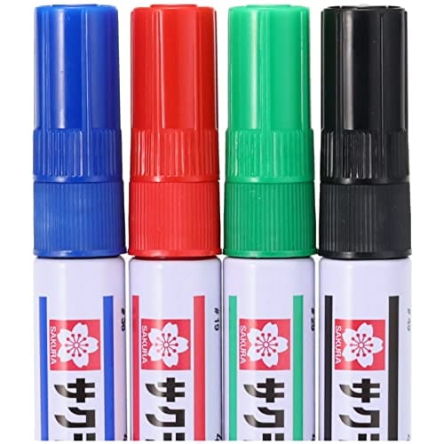 SAKURA Sakura Crepas Whiteboardmarker, mittlere Spitzen, 4 Stück & Radiergummi-Set WBK4ES-P