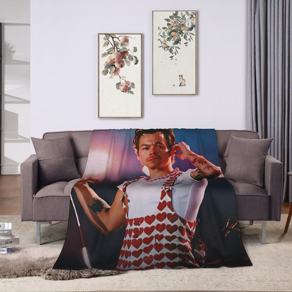Singer H-Harrys S-Styles  Blanket  Picnic Flannel Throw Blanket For Bedroom Soft Warm Custom Quality Bedspread Gift