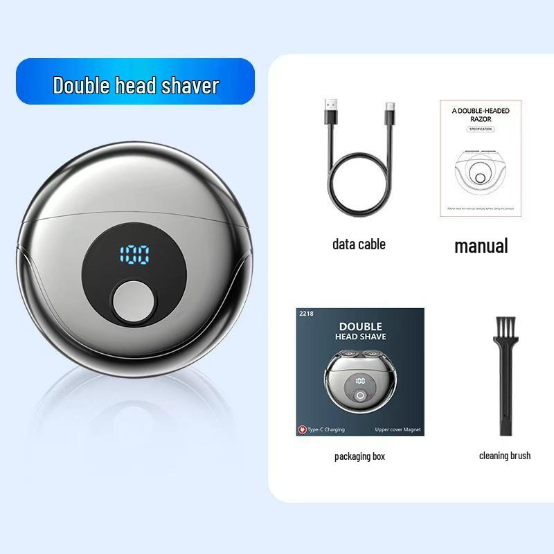 Wiederaufladbarer Herren-Reise-Elektro-Rasierer mit Doppelkopf