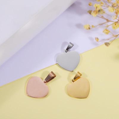 Breloque Pendentif Cœur en Acier Inoxydable pour Bijoux DIY – 15x15mm