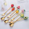 Cartoon Stainless Steel Spoon Fork Fruit Macaron Dessert Spoons Fruit Forks Kids Set Kitchen Accessorie Coffee Spoon Tableware4