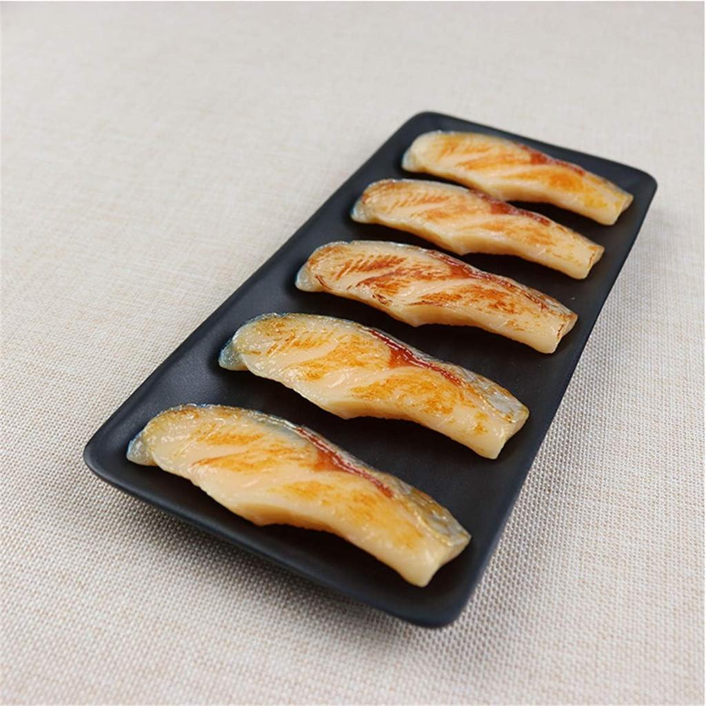 Zzooi 3PCS Artificial Faux Fried Fish Slices Fake Roast Fish Fillets Simulated Fried Fish Fillets Display Model