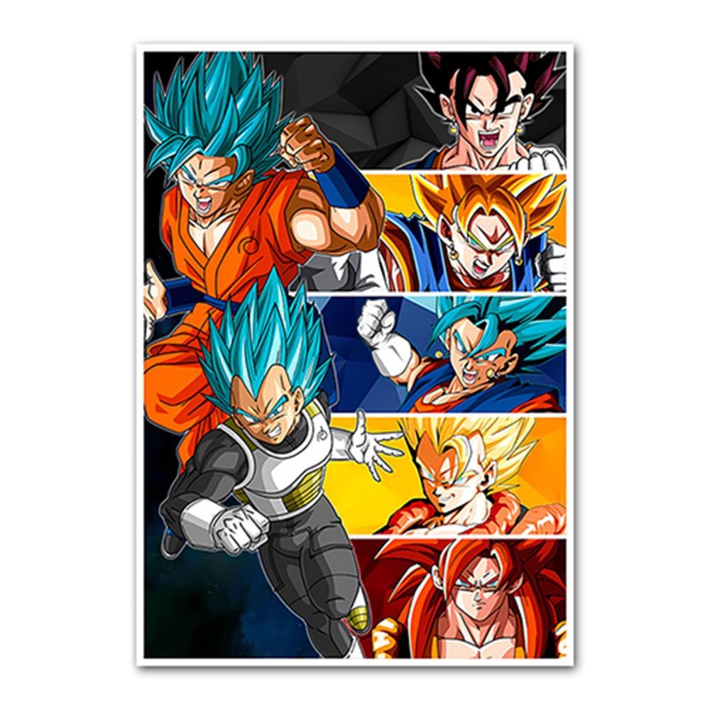 Japanese Modern Anime Retro Dragon Ball Poster Goku Gohan Vegeta Piccolo Friza Canvas Painting Print Wall Art Children Gift
