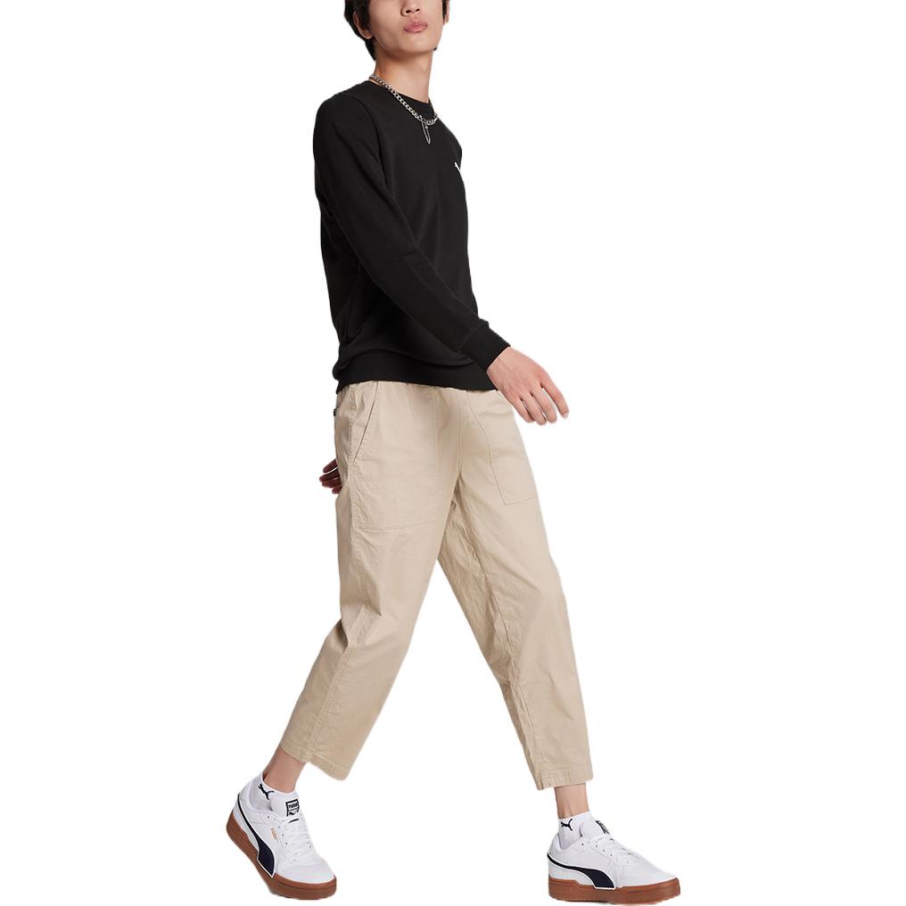 Puma Ess Logo Printed Crew Neck Sweatshirt Men Tops Black 848731-01