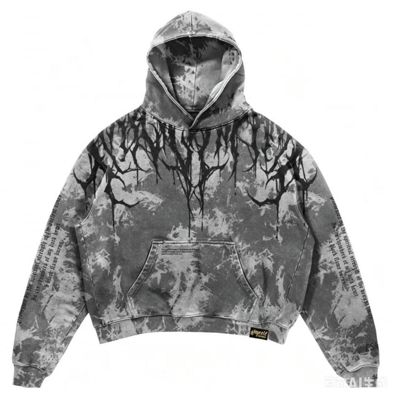 Unisex Hooded Pullover Sweatshirt With 3D Digital Print Streetwear Hip Hop Style Loose Fit Long Sleeve