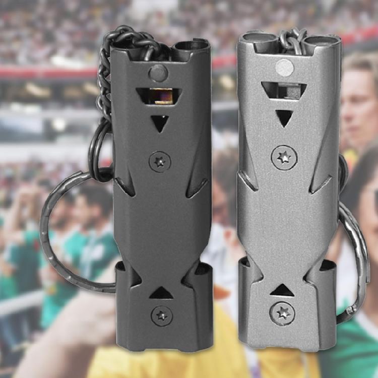 2 Stück Doppeltrompeten Signalpfeifen Edelstahl Notfallpfeifen Taschenwerkzeug