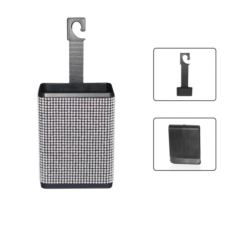 Strass Auto Mülleimer Aufbewahrungsbehälter Kunststoff Farbiger Diamant Rücken Aufbewahrungsbox Müllgreifer Bling Auto Hängezubehör