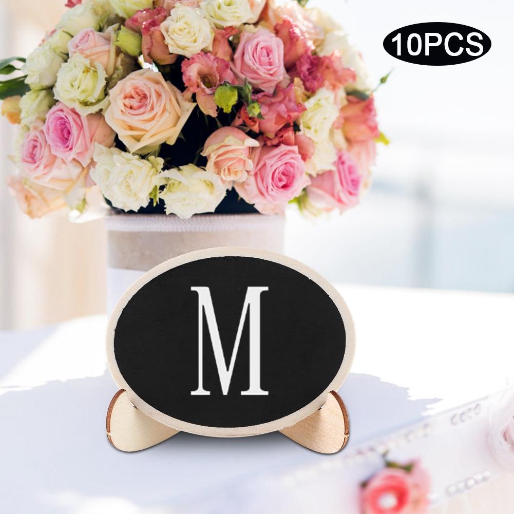 10Pcs Wood Mini Display Blackboard Art Craft Desktop Message Board Ornament for Wedding Decor