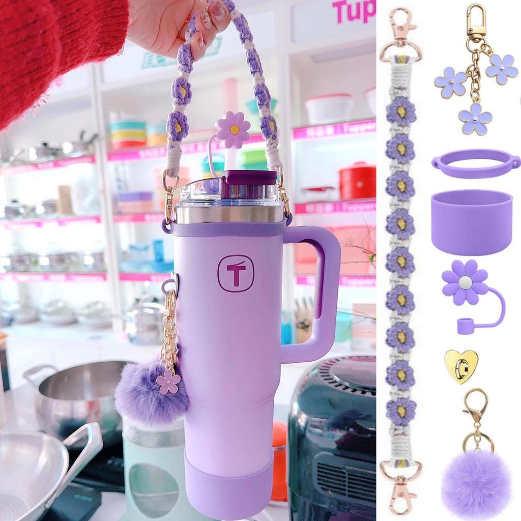 Silicone Cup Sleeve with Lanyard and Lifting Rope for Stanley IceFlow Cups