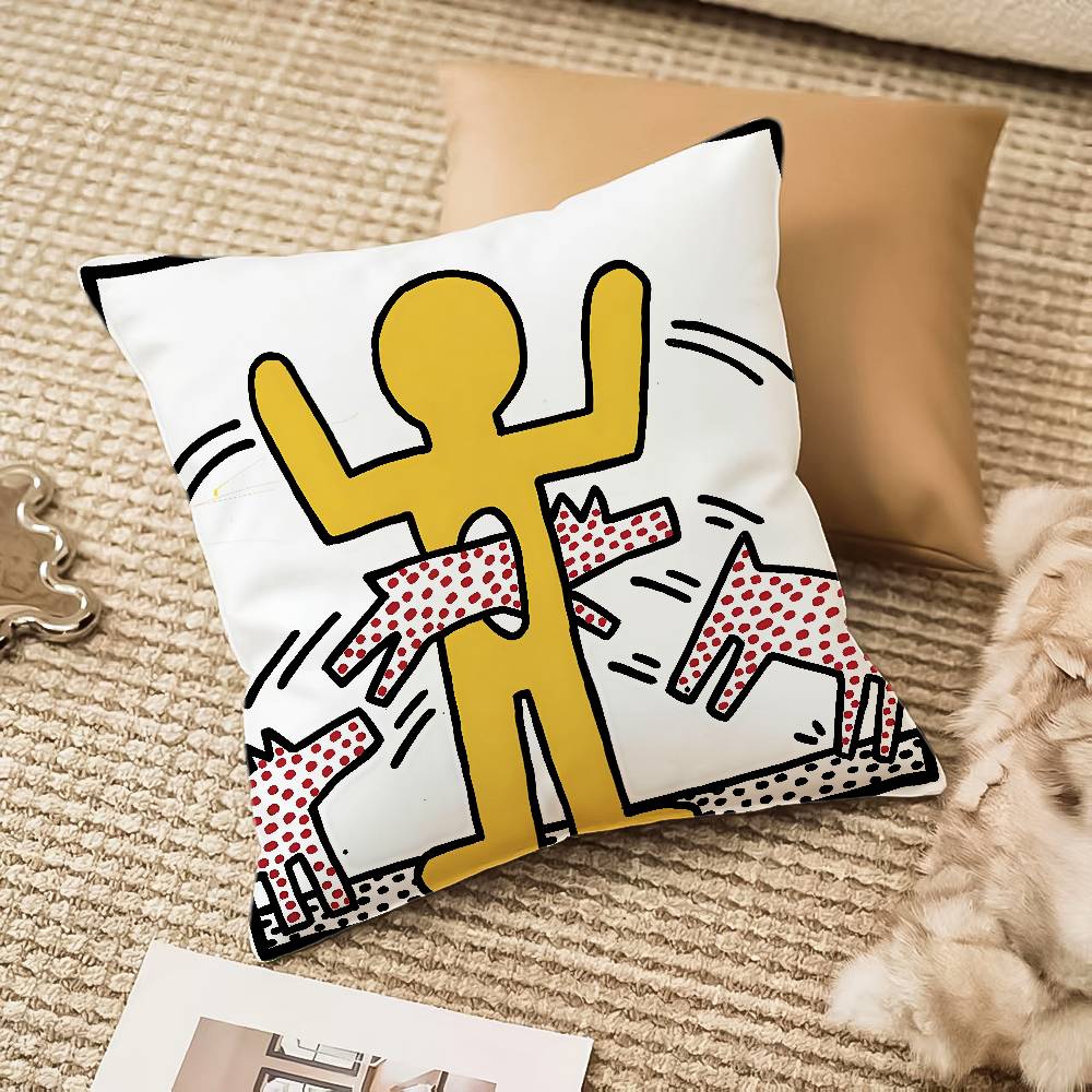 Pop Art Figures Graffiti Colorful Pillow Case Anti-Dustmite Invisible Zipper Sofa Bed
