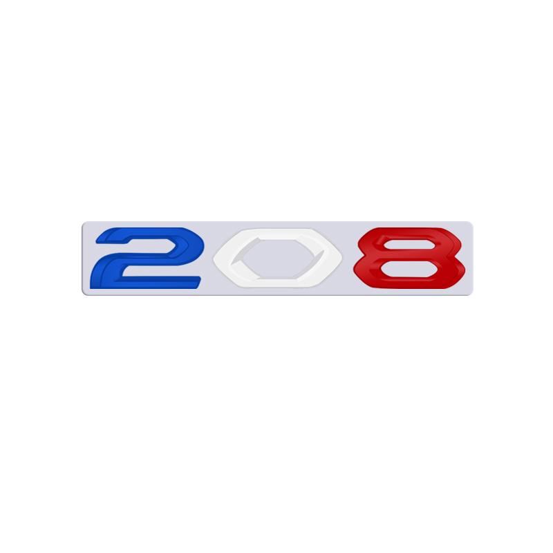GLZU2 For Peugeot 208 GT Car 3D Metal Letters Logo Badge Decals Sticker Car Auto Rear Trunk Alphabet Emblem Styling Stickers