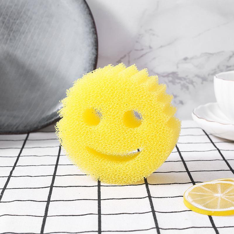 

Cute Smiley Face Loofah Sponge Scrubber for Kitchen and Dishwashing