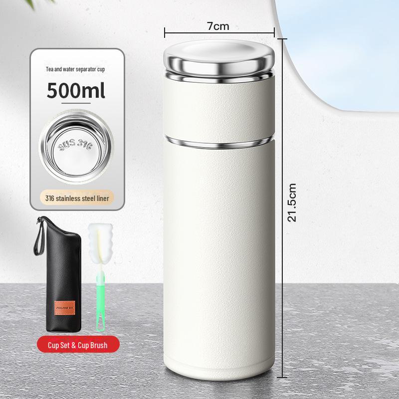 Compact 316 Stainless Steel Tea Infuser Thermos Cup - Portable Water Separation Design for Men and Women, Perfect Gift