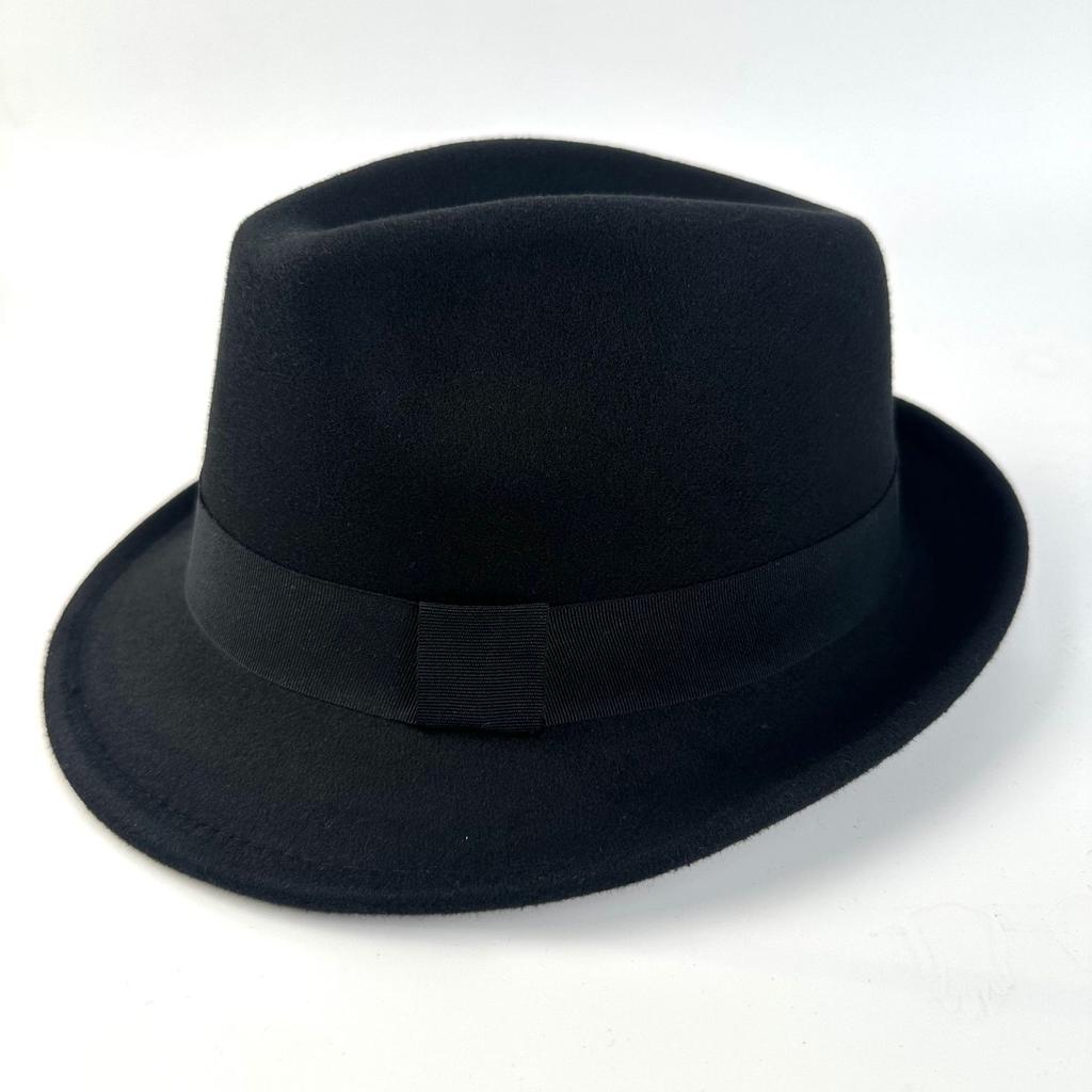 Hat New Flanged Top Hat Black Classic British Jazz Hat Ladies Wool Top Hat Felt Hat