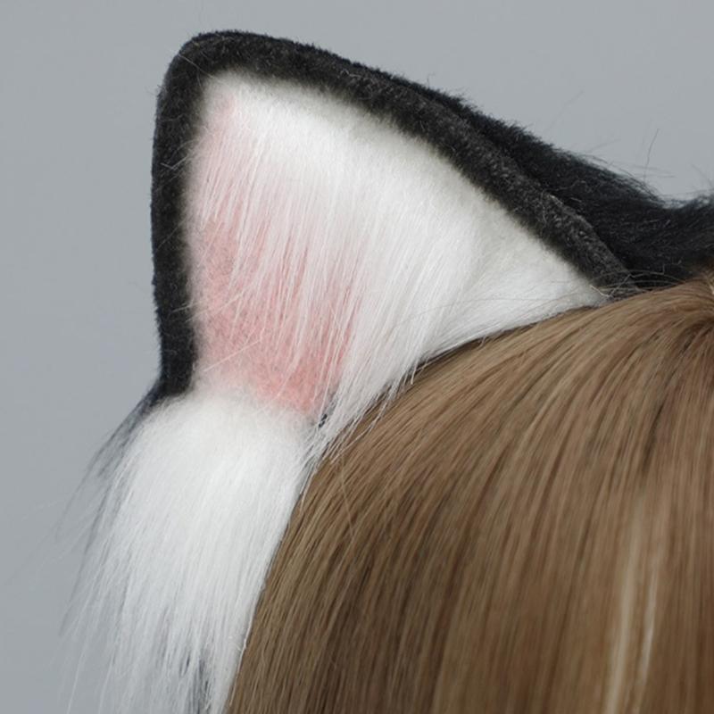 Animal Cosplays Headband Furry Ears Hair Accessories Hair Clip for Women Girls