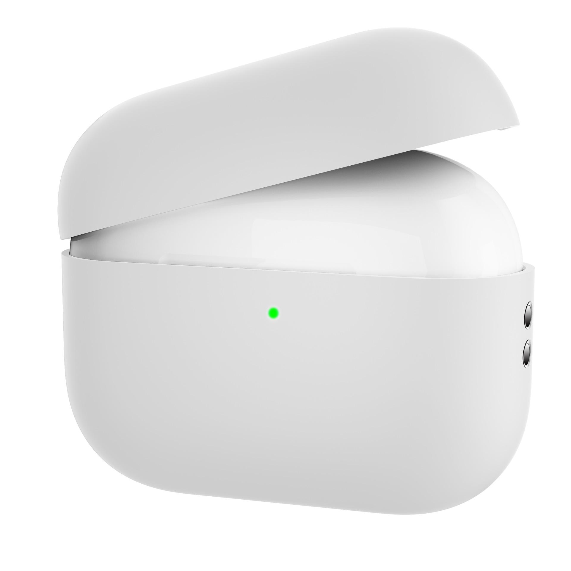 Противоударный мягкий силиконовый защитный чехол для Appe Airpods Pro 2, защитный чехол для наушников Airpods Pro 2 (2022) Cover for Airpods Pro 2 белый