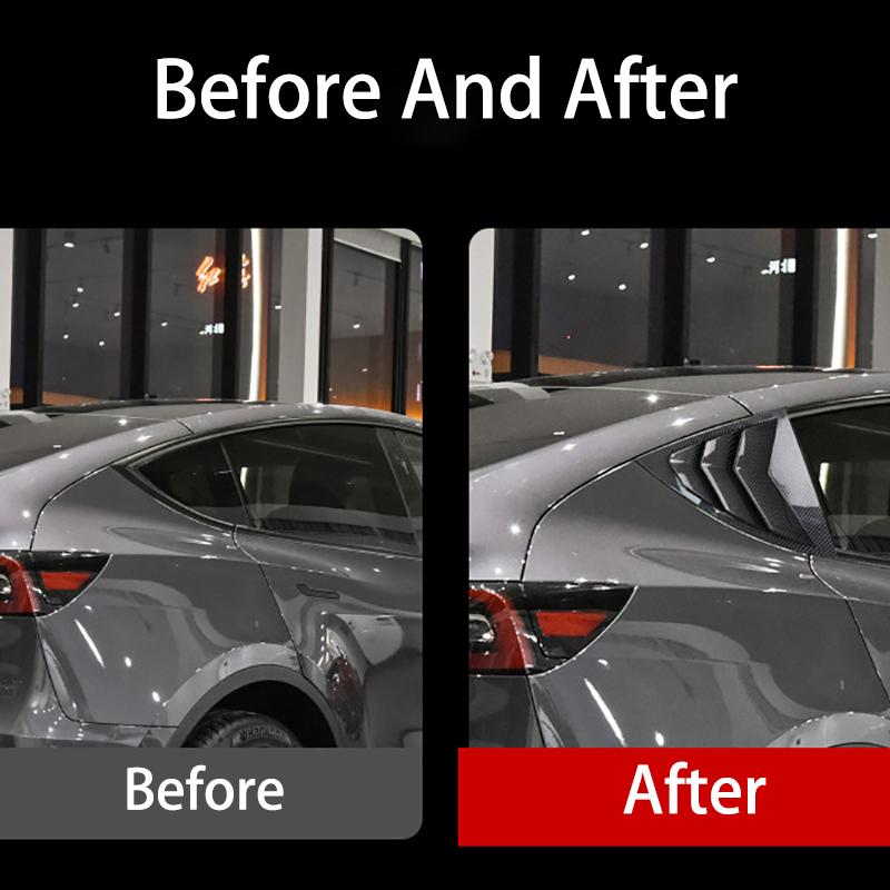 Heckscheibenabdeckung für Auto, für Tesla Model Y 2021, ABS-Kohlefaser-Aufkleber, Fensterladenabdeckung, Deflektor, modifiziertes Zubehör