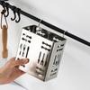 2 Divided Compartments Stainless Steel Chopsticks Rack Wall Mounted Space Saving Chopsticks Storage Basket with Hook Rust-proof