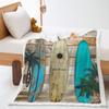 Blanket 2D Digital Printed Lamb Fleece Crystal Fleece Ocean Turtle Blanket Blanket