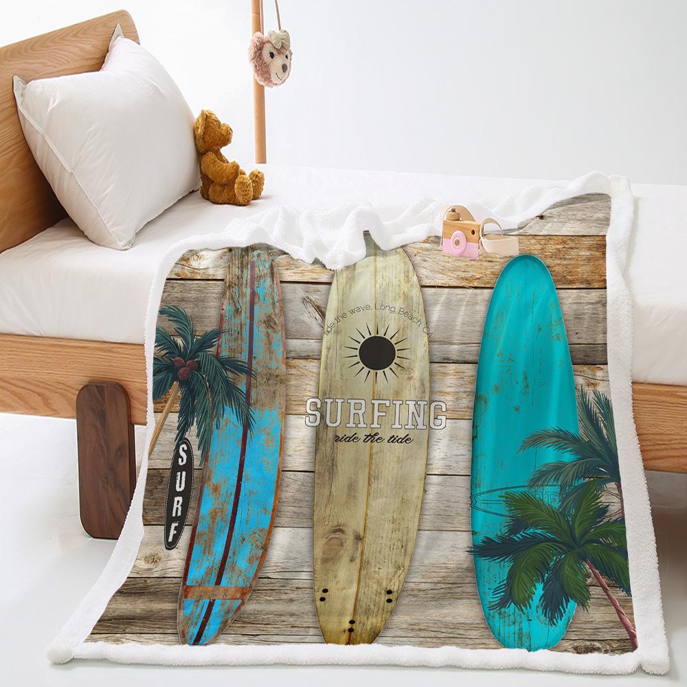 Blanket 2D Digital Printed Lamb Fleece Crystal Fleece Ocean Turtle Blanket Blanket