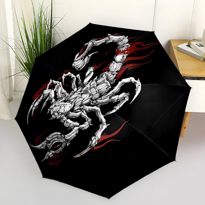 1pc Scorpion Mask Automatic Open/Close Umbrella, Portable Folding Umbrella, Compact Travel Umbrella For116