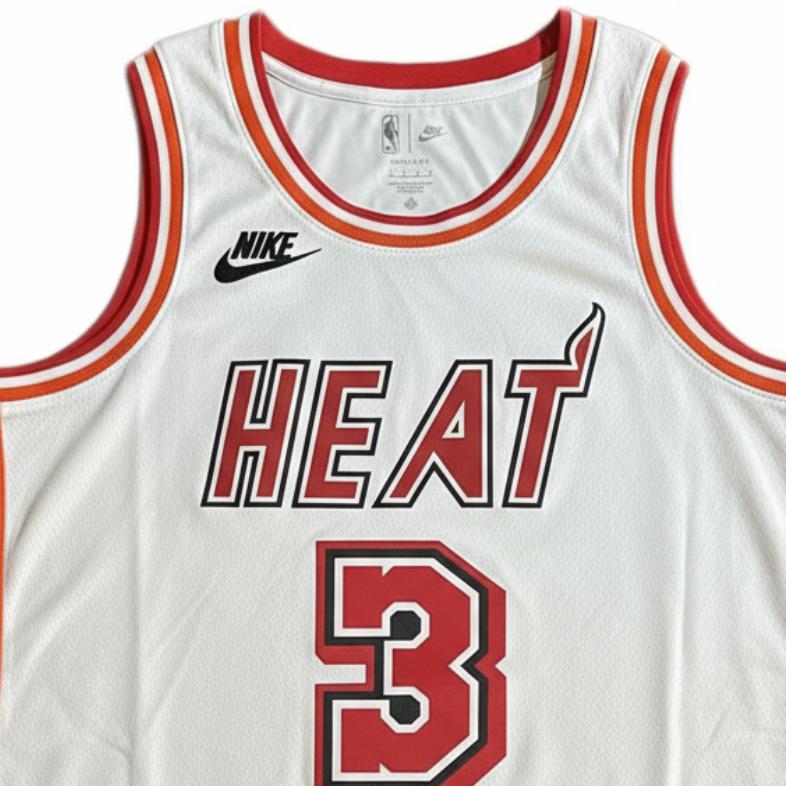 Nike NBA Fan Edition Miami Heat Wade 3 Retro Gedenk-Rundhals-Pullover Basketballtrikot Herren Trikots DO9490-100