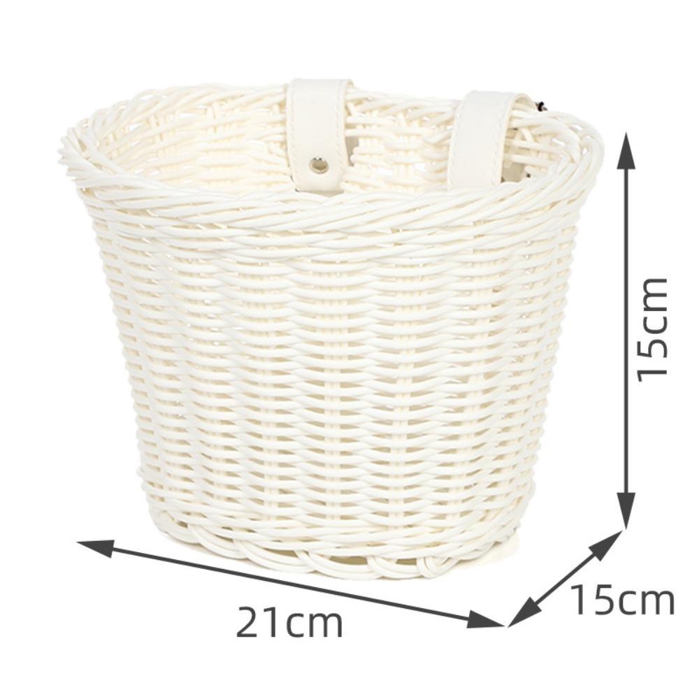 Rattan Woven Bicycle Basket Removable Bike Storage Basket Durable Carrier Bag  Kid