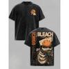 BLEACH Kurosaki Ichigo Retro T Shirt Anime Harajuku Vintage Washed T-shirt Men Women Clothing Oversized 100% Cotton Tees Clothes