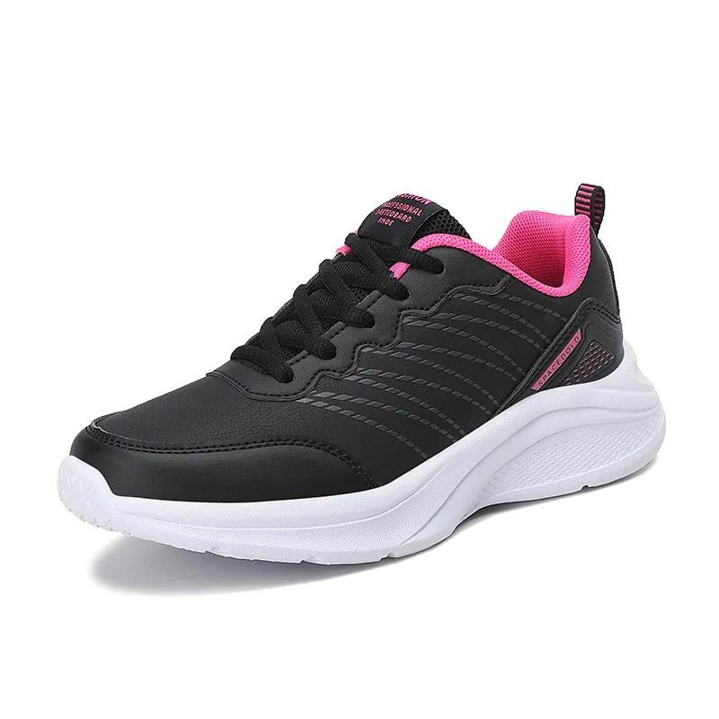 Athletic Shoe for Women Shoes Sneakers Black Running Shoes Pu Leather Sports Chunky Sneakers Trainers Sports Shoes Woman