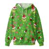 Women's Fashion Casual Christmas Print Hooded Sweatshirt with Pockets