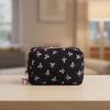 Fashion Bowknot Print Bow Makeup Bag Large Capacity Storage Pouch Coin Purse Skincare Bag Toiletry Storage