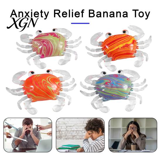 Decompression Toy Crab Squeeze Slow-Rising TPR Fidget for Stress Relief Elastic Pinch Cute Transparent Claws Portable Gadget Kids Adults