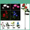 Beautiful Solar Rose Flower Led Lights For Garden Pathway Waterproof And Durable