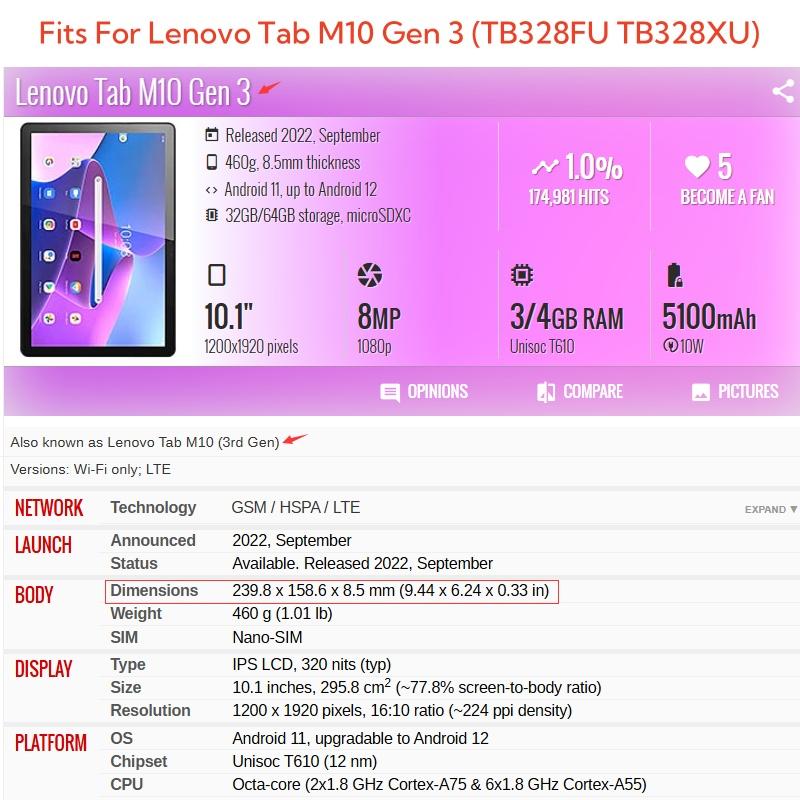Do etui Lenovo Tab M10 3. generacji 10.1 TB328FU TB328XU Miękki silikonowy tył z podstawką Funda Dla Tab M10 3. generacji Gen3 10.1 Pokrowiec na tablet Capa