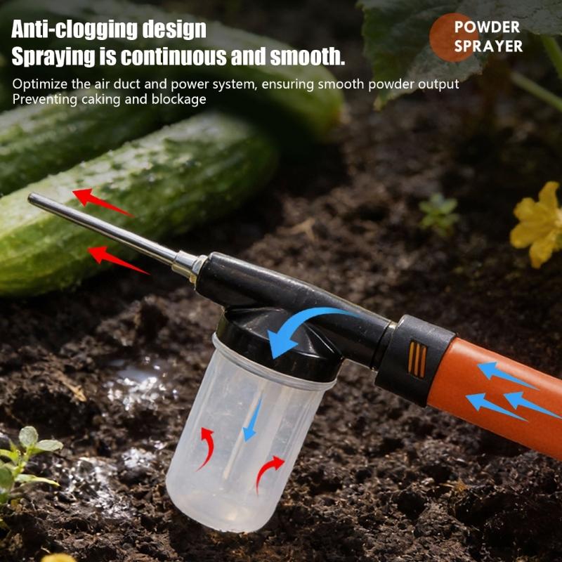 Dense But Powerful Powder Applicator Having 17 Degree Angled Handle For Precise Application On Leaves