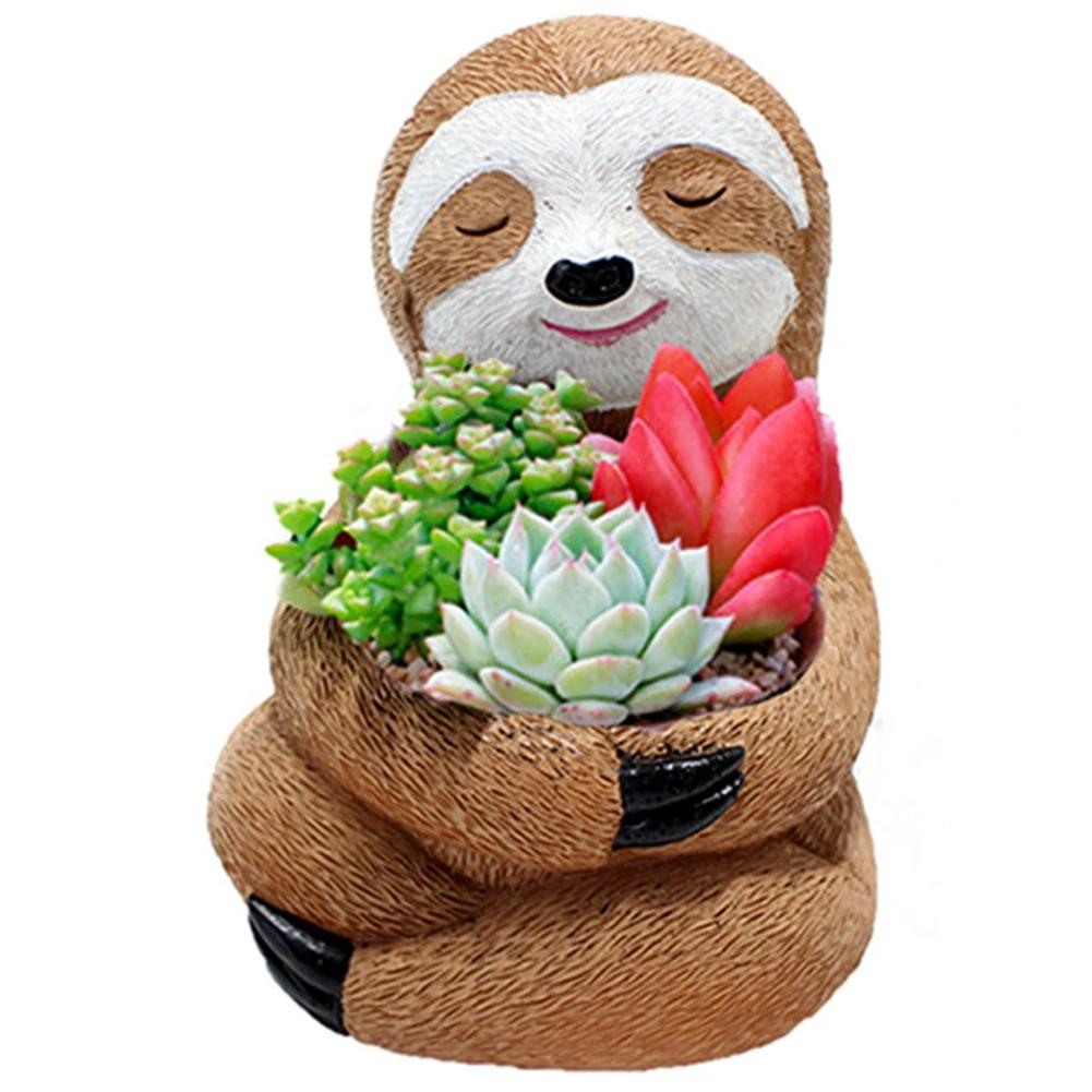 

Succulent Planter Black Cat Plant Pot Best Gifts for Family Friends Sloth Plant Holder Xmas Gift for Indoor Outdoor