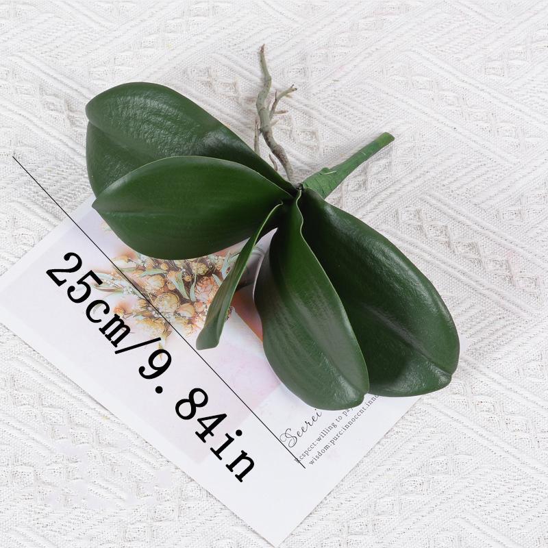 Simulation Phalaenopsis Leaf Artificial Plants Soft Rubber Phalaenopsis Leaf for Flowers Garden Bonsai Decor