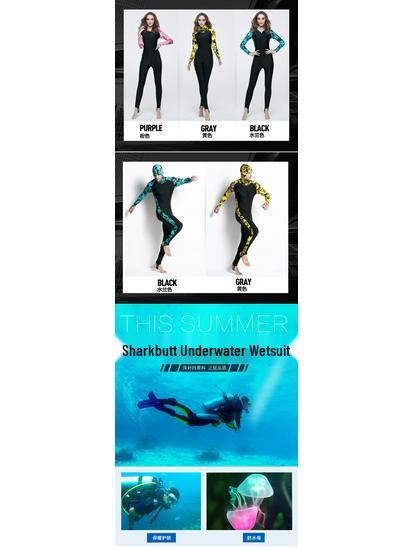 Fato de Banho Feminino Plus Size de Manga Comprida de Secagem Rápida Sharkbutt - Fato de Proteção Solar contra Águas-Vivas para Mergulho e Surfe