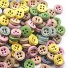 100Pcs Wooden Decorative Buttons Solid Color Sewing Clothing Scrapbook DIY Craft