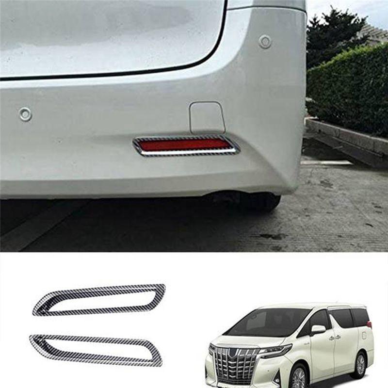 Authentic 1 Pair Fog Light Cover Rear Bumper Reflector Cover Car Carbon Fiber For Toyota Alphard Vellfire 2015-