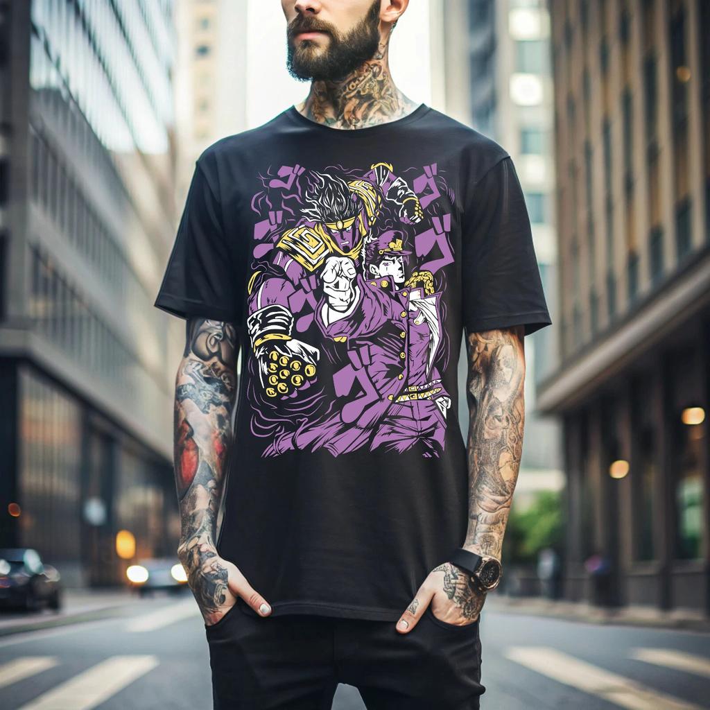 100% cotton TOPS UNISEX TEES MENS WOMENS Jojo's Bizarre Adventure T-shirt Anime Manga Graphic Design ShirtTee All Size029