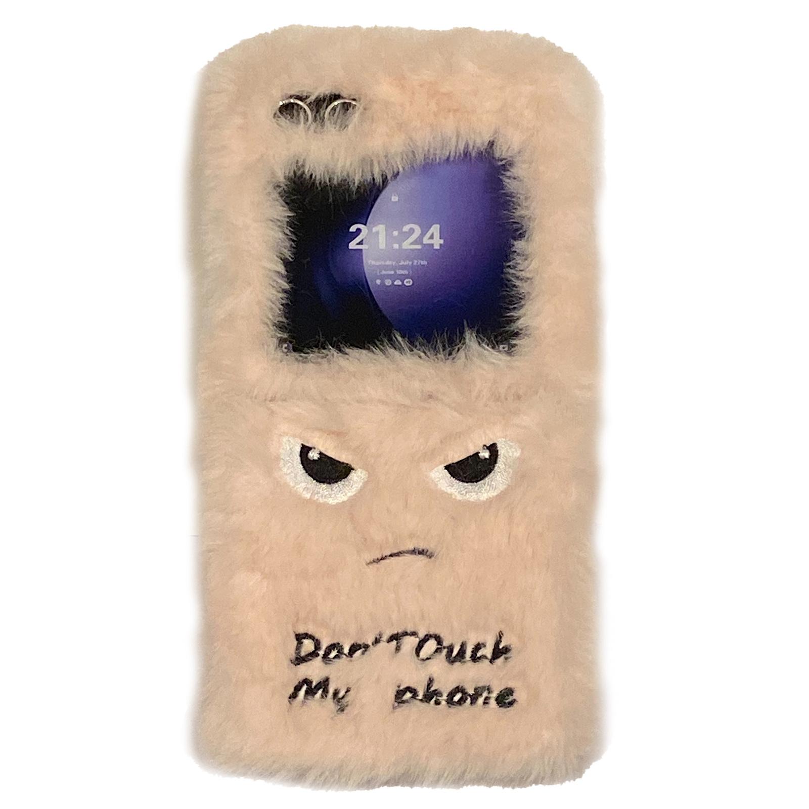 

KJS-020 For Samsung Galaxy Z Flip6 5G Case Humorous Face Soft Plush Hard PC Phone Cover Pink