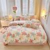 2025 Winter Milk Velvet Bedding Set: Fresh Coral Fleece & Flannel Duvet, Bed Sheet, Pillowcase